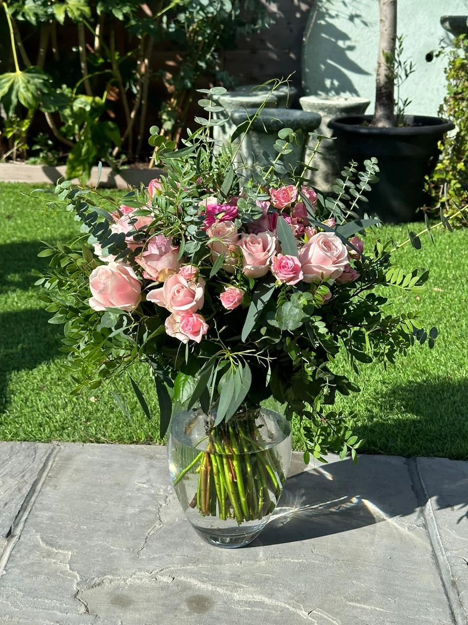 Blush Pink Rose Garden Bouquet