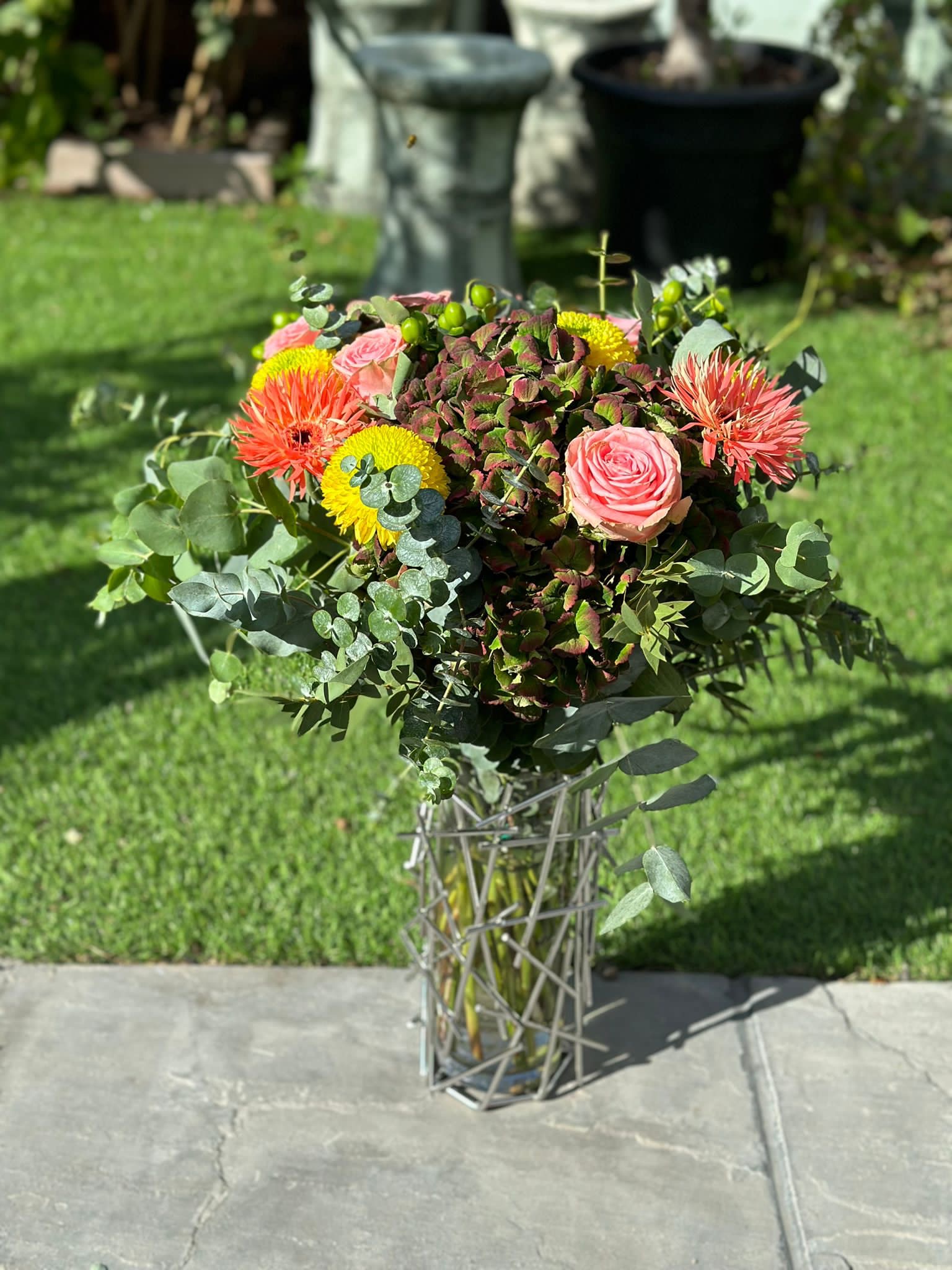 Autumn Blush Hydrangea & Rose Bouquet