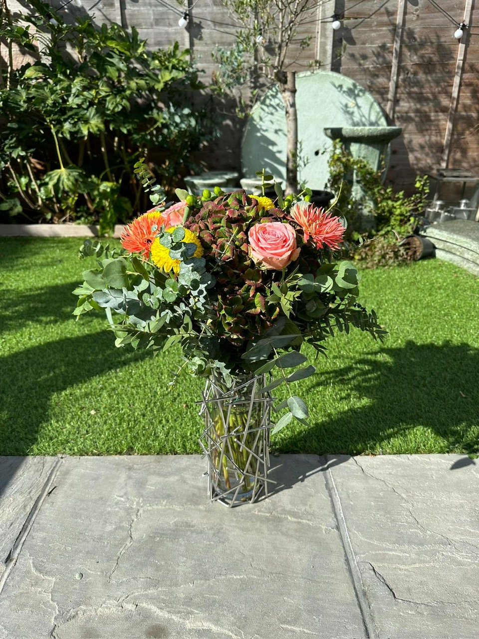 Sunset Dahlia & Autumnal Hydrangea Bouquet